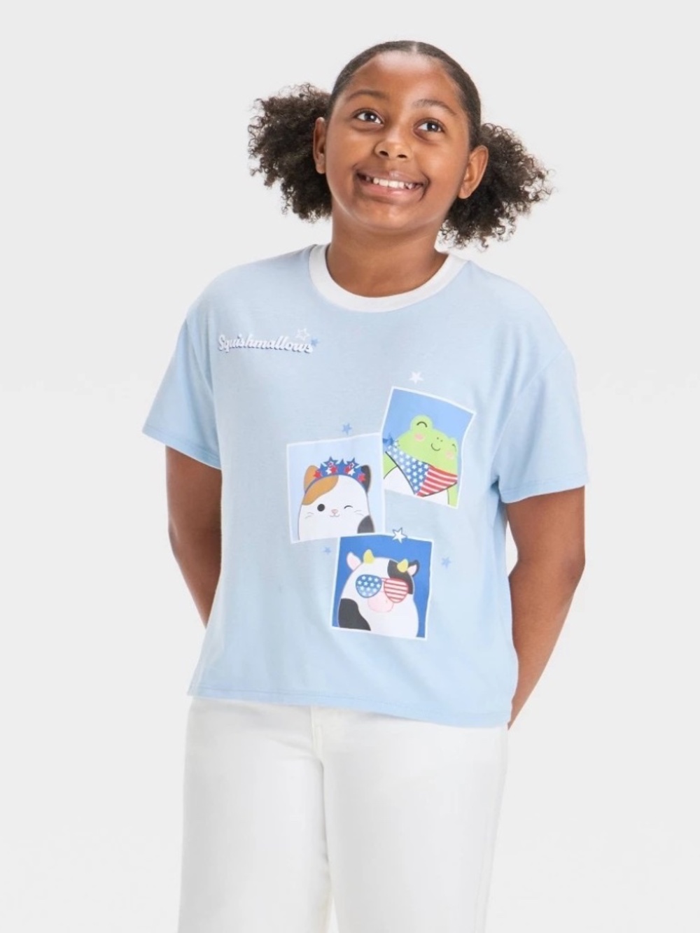 Girls' Sqiushmallows Fourth of July Boxy Short Sleeve